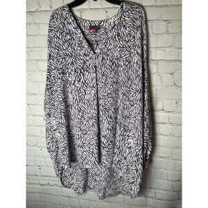 Vince Camuto Purple & White V Neck Blouse Womens Size 2X